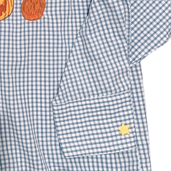 Halloween plaid long sleeve top Jack o lanterns Full Moon Witch Cat - Picture 3 of 3